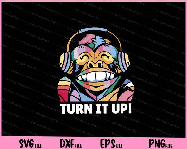 Turn It Up! Monkey Music svg