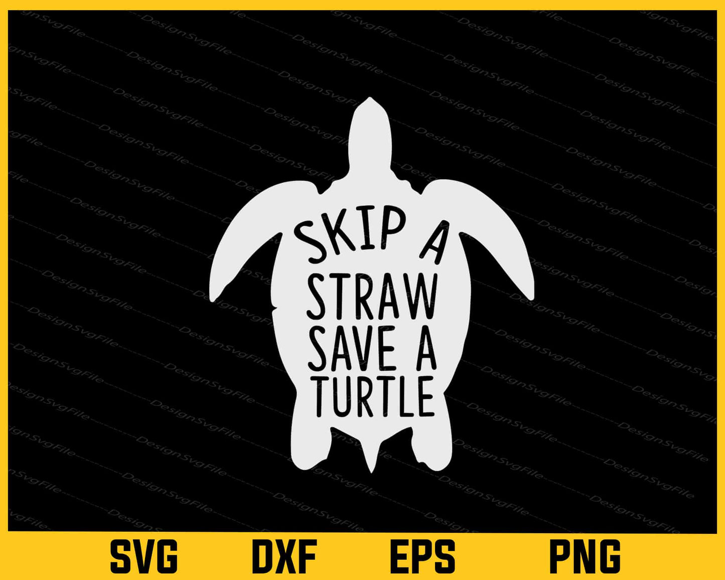 Turtle Skip A Straw Save Svg Cutting Printable File  - Premium Cutting Files in SVG, PNG & EPS Formats - Premium SVG Cutting Files for Crafts