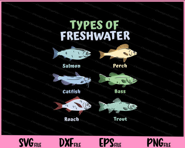 Types Of Freshwater Fish Animals svg