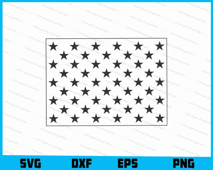 US 50 Star Union for American Flag SVG
