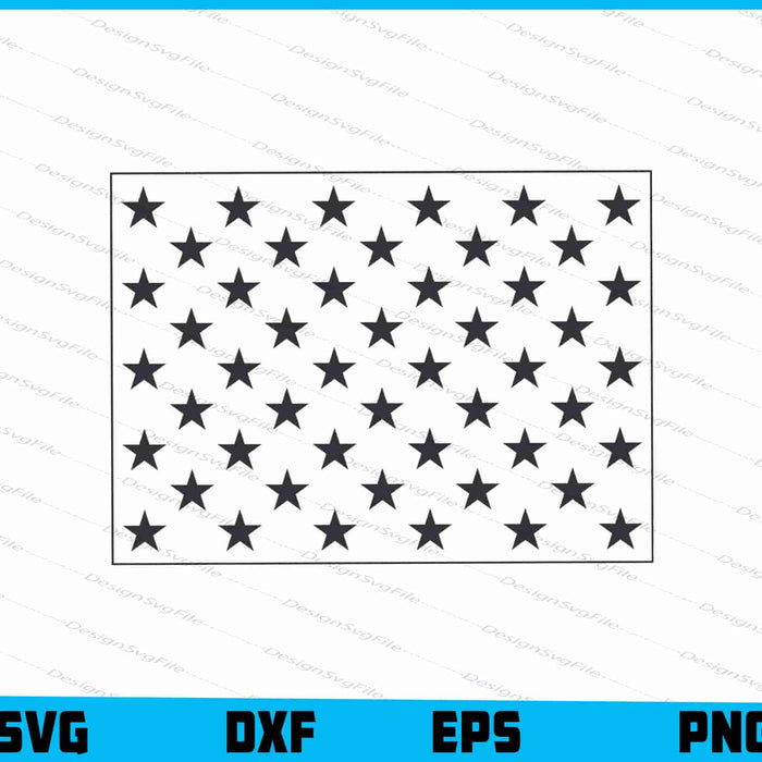 US 50 Star Union for American Flag SVG