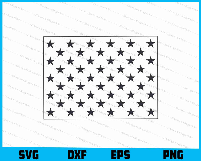 US 50 Star Union for American Flag SVG