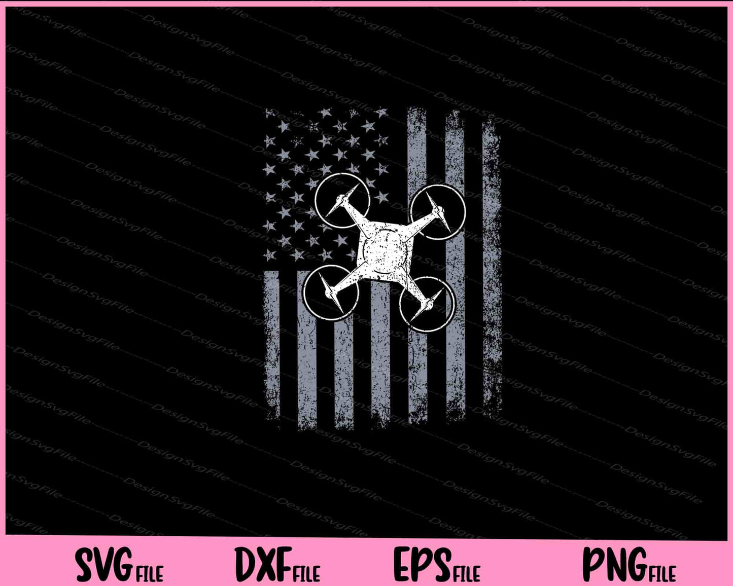 USA Flag FPV Drone Svg Cutting Printable Files  - Premium Cutting Files in SVG, PNG & EPS Formats - Premium SVG Cutting Files for Crafts