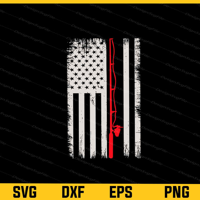 USA Flag Fishing Design Svg Cutting Printable File  - Premium Cutting Files in SVG, PNG & EPS Formats - Premium SVG Cutting Files for Crafts