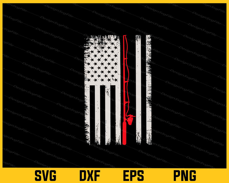 USA Flag Fishing Design Svg Cutting Printable File  - Premium Cutting Files in SVG, PNG & EPS Formats - Premium SVG Cutting Files for Crafts