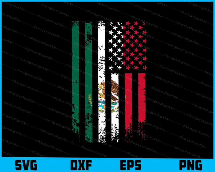 USA Mexican Flag SVG, American Grown With Mexican Roots PNG
