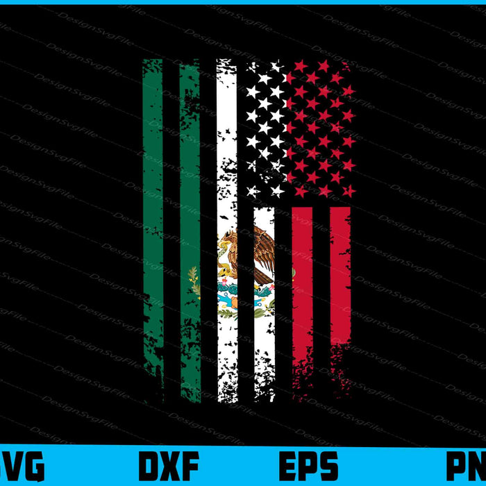 USA Mexican Flag SVG, American Grown With Mexican Roots PNG
