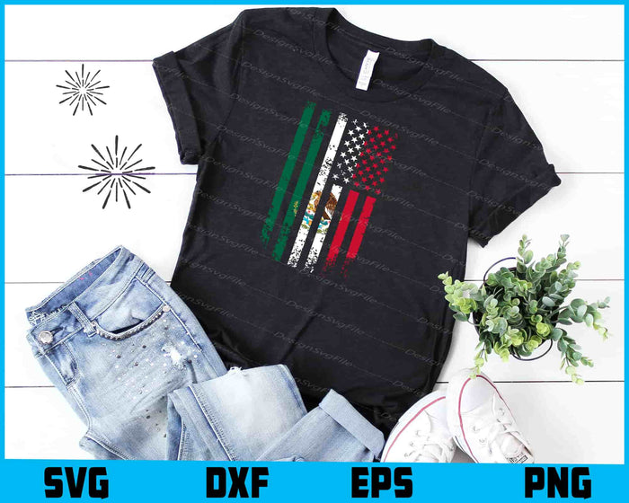 USA Mexican Flag SVG, American Grown With Mexican Roots PNG