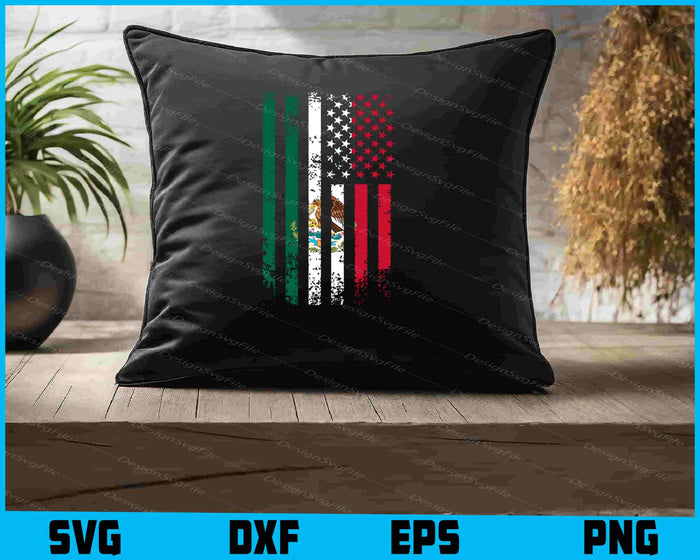 USA Mexican Flag SVG, American Grown With Mexican Roots PNG