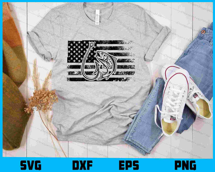 US Flag Fish SVG