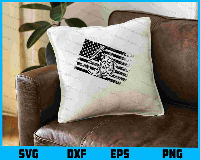 US Flag Fish SVG