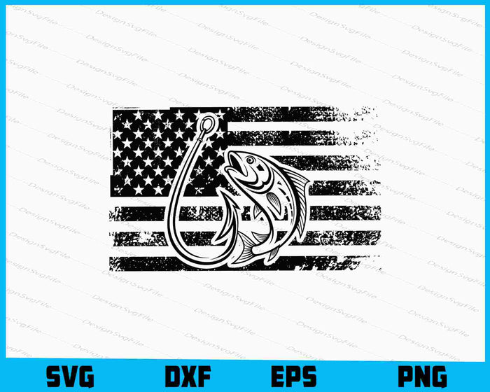 US Flag Fish SVG