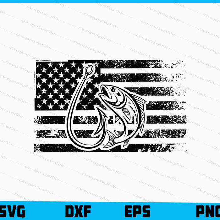 US Flag Fish SVG
