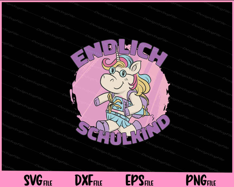 Unicorn Child Going To School Svg Cutting Printable Files  - Premium Cutting Files in SVG, PNG & EPS Formats - Premium SVG Cutting Files for Crafts