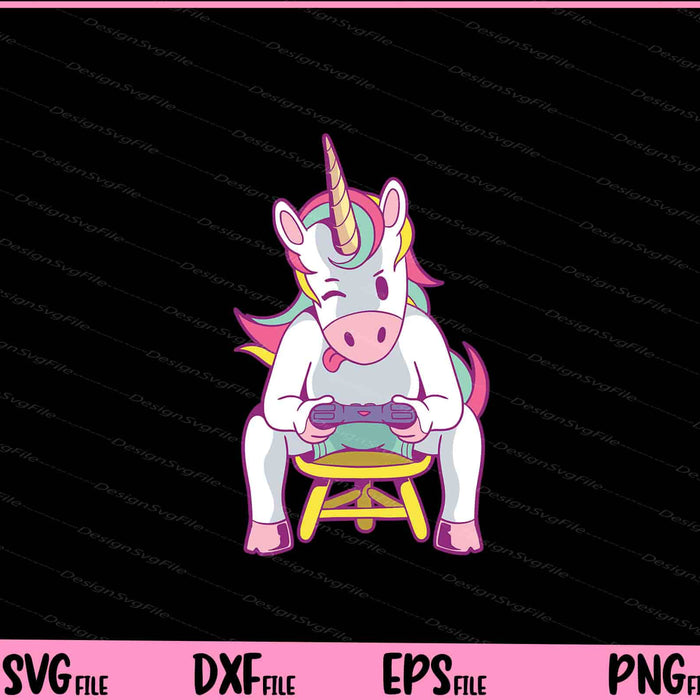 Unicorn Gamer Svg Cutting Printable Files  - Premium Cutting Files in SVG, PNG & EPS Formats - Premium SVG Cutting Files for Crafts