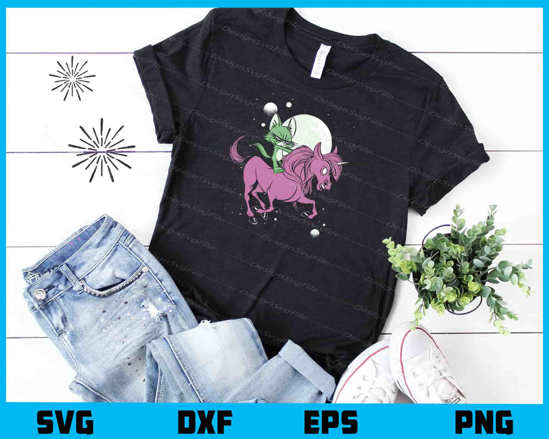 Unicorn Ride Cartoon Fun Svg Cutting Printable File  - Premium Cutting Files in SVG, PNG & EPS Formats - Premium SVG Cutting Files for Crafts