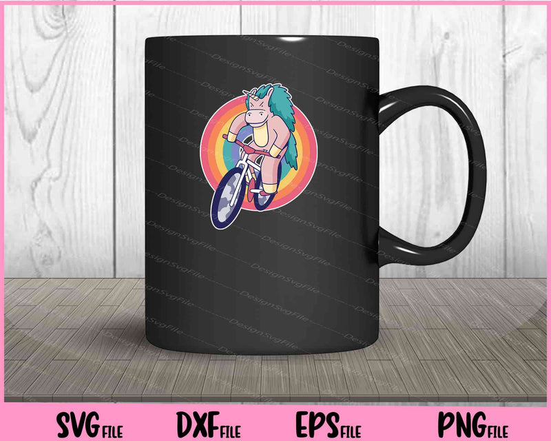 Unicorn Riding Bicycle mug