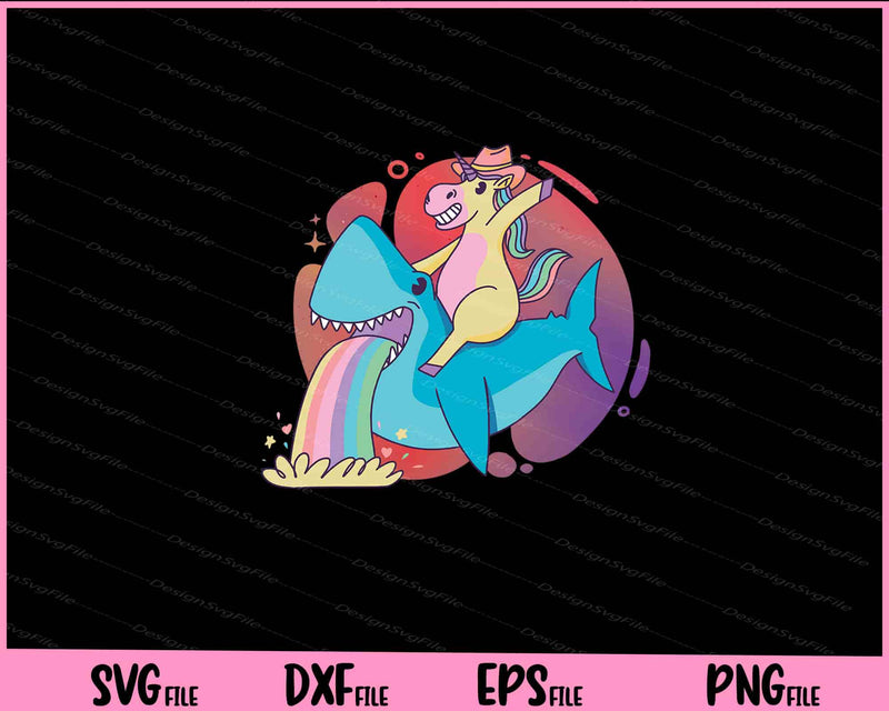 Unicorn Riding Sharks Svg Cutting Printable Files  - Premium Cutting Files in SVG, PNG & EPS Formats - Premium SVG Cutting Files for Crafts