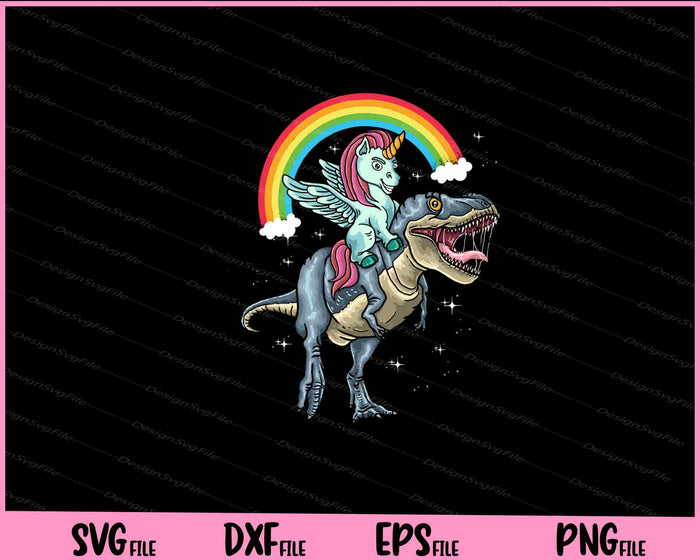Unicorn Riding T rex SVG Dinosaur Boys Svg Cutting Printable Files  - Premium Cutting Files in SVG, PNG & EPS Formats - Premium SVG Cutting Files for Crafts