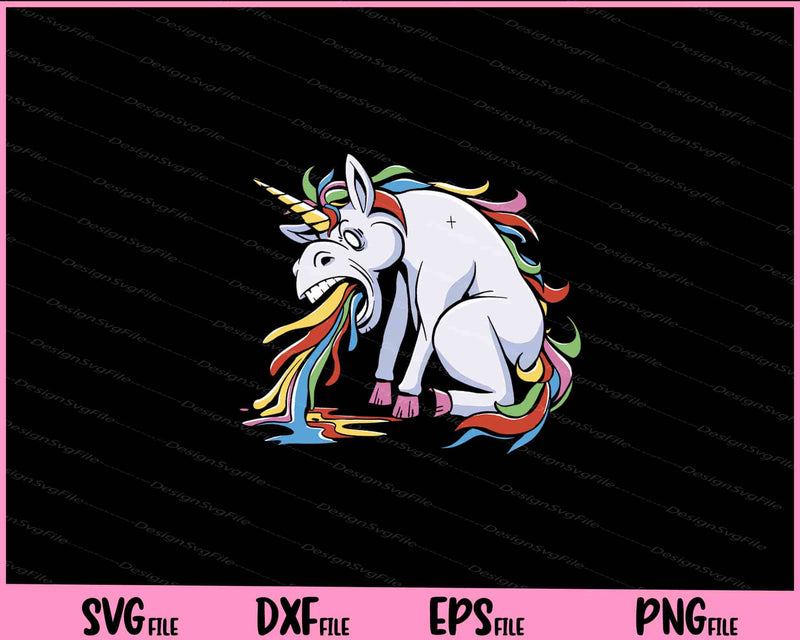 Unicorn Vomiting Rainbow Svg Cutting Printable Files  - Premium Cutting Files in SVG, PNG & EPS Formats - Premium SVG Cutting Files for Crafts