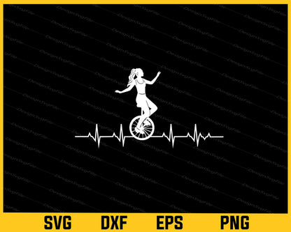 Unicycle Heartbeat Svg Cutting Printable File  - Premium Cutting Files in SVG, PNG & EPS Formats - Premium SVG Cutting Files for Crafts