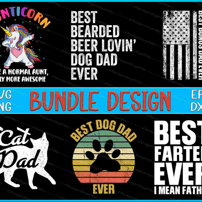 Unticorn Bundle SVG, Cat Dad PNG