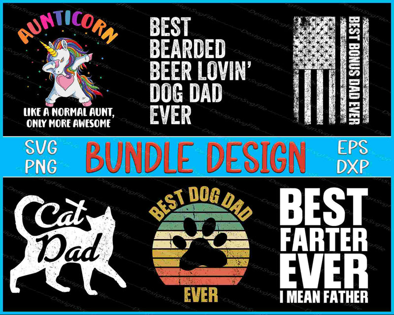 Unticorn Bundle SVG, Cat Dad PNG