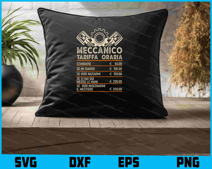 Uomo Meccanico Tariffa Oraria Regalo Mechanic SVG