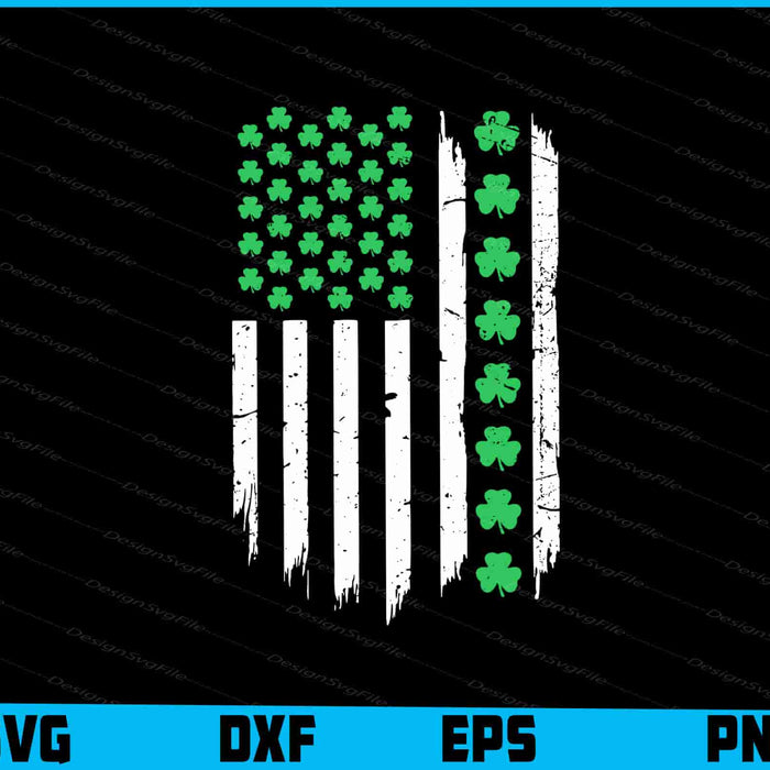 Us American Flag With St Patricks Day SVG