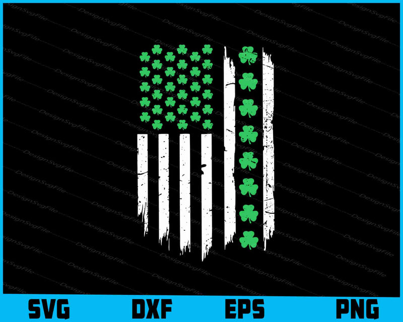 Us American Flag With St Patricks Day SVG