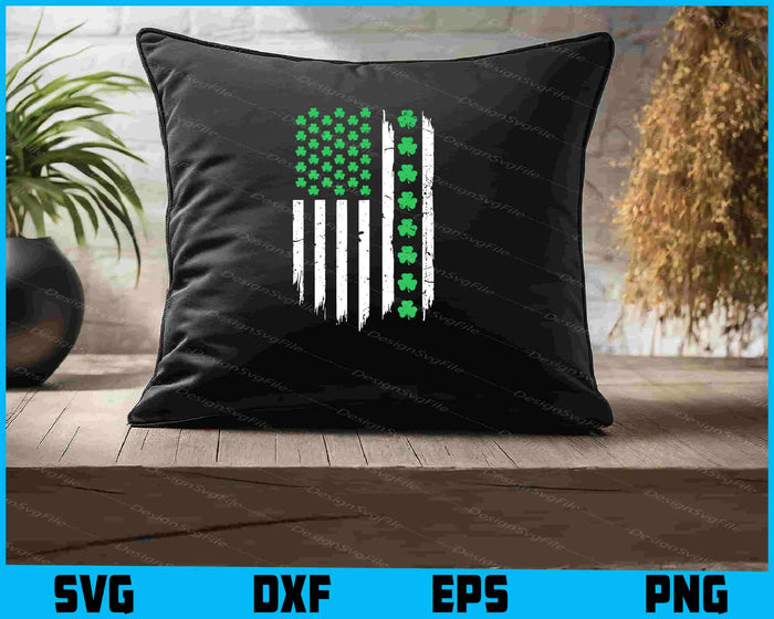 Us American Flag With St Patricks Day SVG