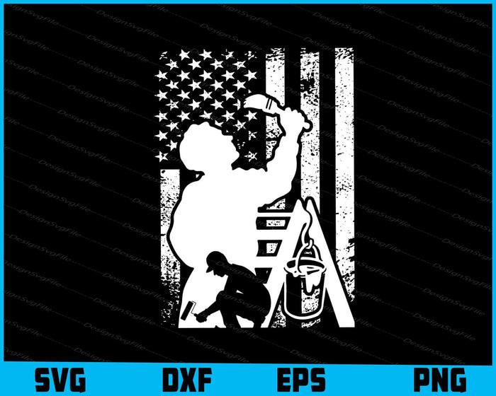 Us Flag Painter SVG, American Painter