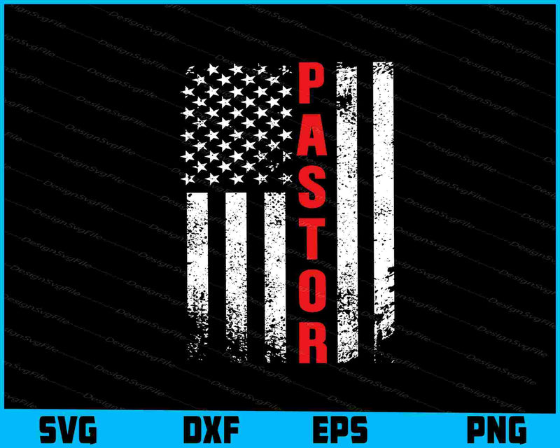 Usa Pastor Flag SVG, American Flag