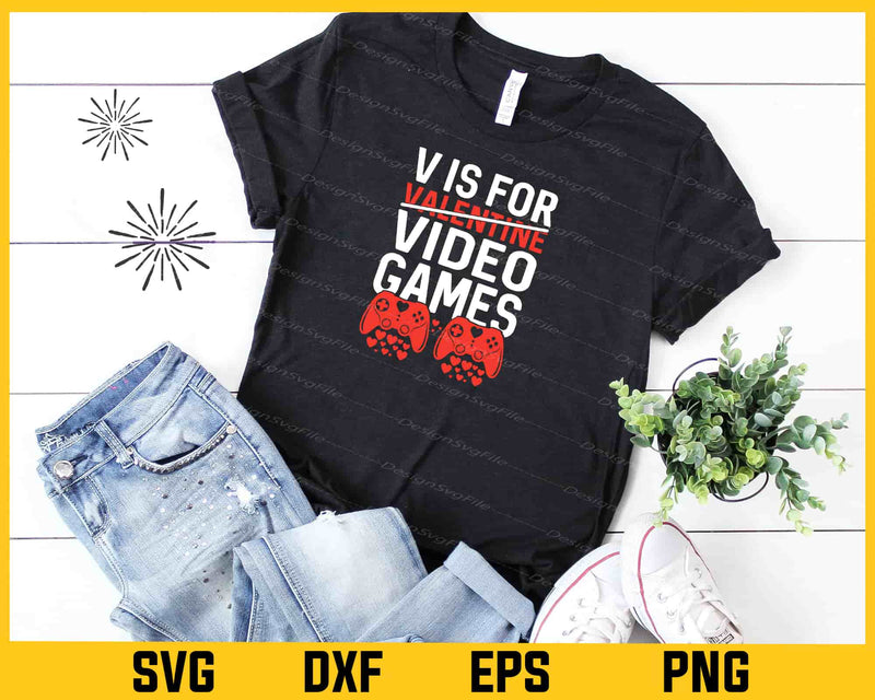 V Is Valentine’ S Video Games Svg Cutting Printable File  - Premium Cutting Files in SVG, PNG & EPS Formats - Premium SVG Cutting Files for Crafts