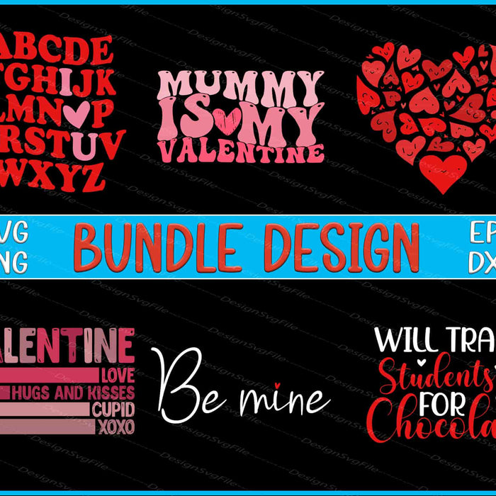 Valentine Bundle SVG, Happy Valentine's Day SVG Chocolate PNG