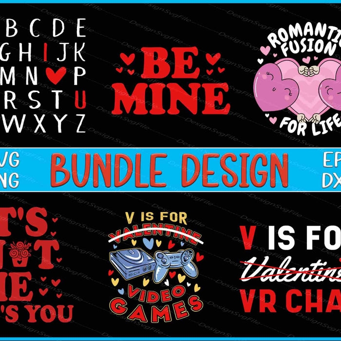 Valentine Bundle SVG, Video Games SVG Chocolate PNG ABC Alphabet