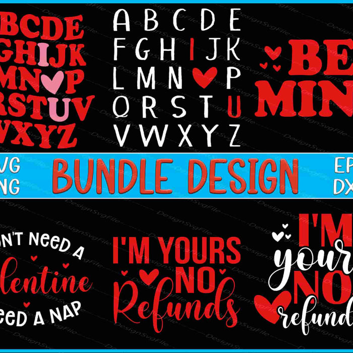 Valentine's Day Bundle SVG, ABC, Alphabet PNG