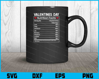 Valentines Day Nutrition Facts SVG PNG File