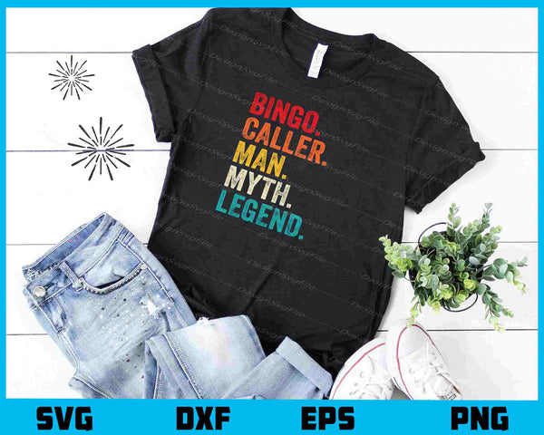 Vintage Bingo Caller Man Myth Legend t shirt