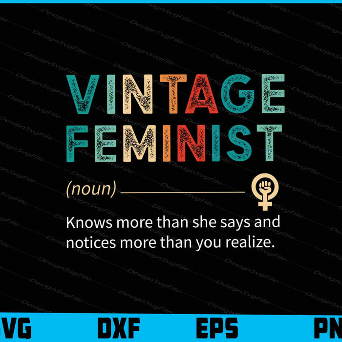 Vintage Feminist Definition Women Empowerment Inspiring SVG