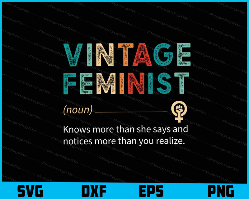Vintage Feminist Definition Women Empowerment Inspiring SVG
