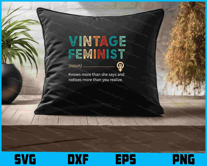 Vintage Feminist Definition Women Empowerment Inspiring SVG