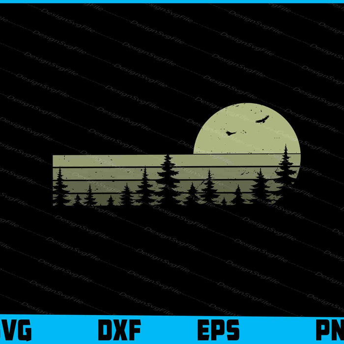 Vintage Forest Trees SVG, Nature SVG