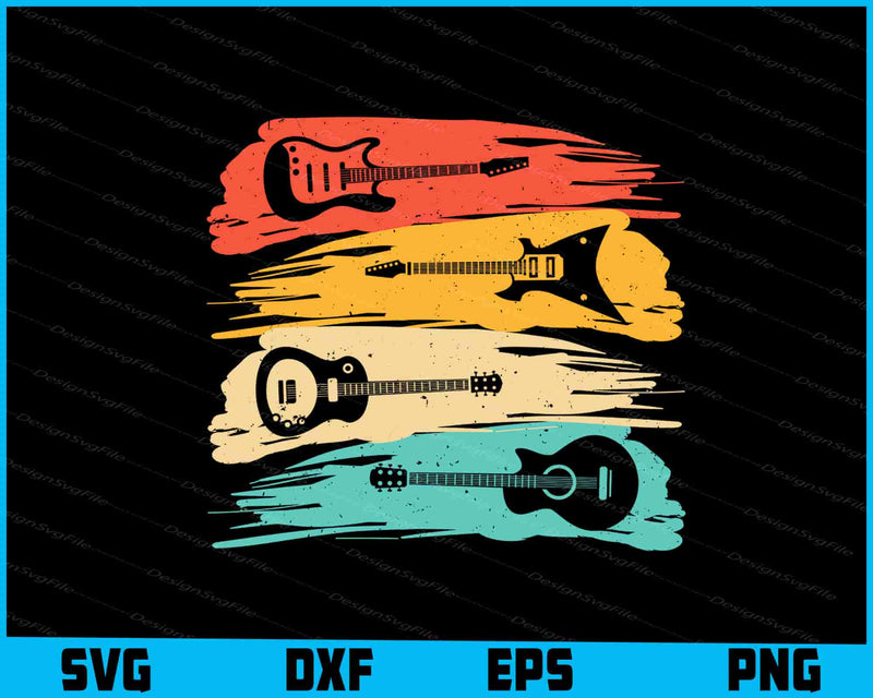 Vintage Guitar Gift For Men Women Music Band Guitarist Stuff SVG
