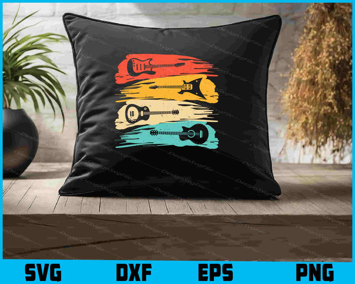 Vintage Guitar Gift For Men Women Music Band Guitarist Stuff SVG