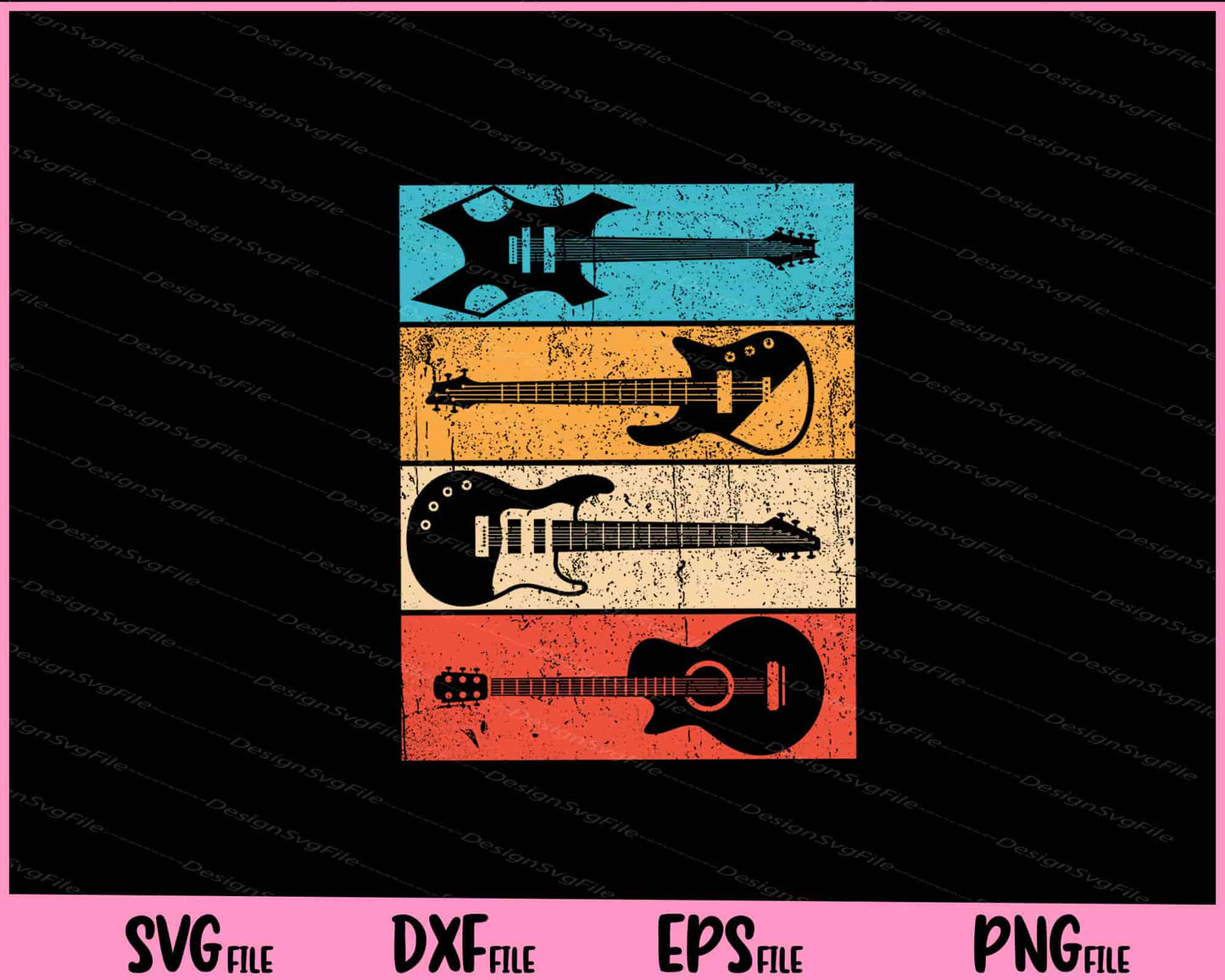 Vintage Guitar Lovers Guitarist Svg Cutting Printable Files  - Premium Cutting Files in SVG, PNG & EPS Formats - Premium SVG Cutting Files for Crafts