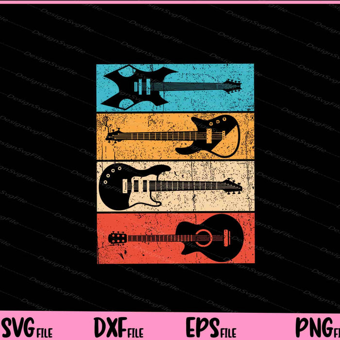 Vintage Guitar Lovers Guitarist Svg Cutting Printable Files  - Premium Cutting Files in SVG, PNG & EPS Formats - Premium SVG Cutting Files for Crafts