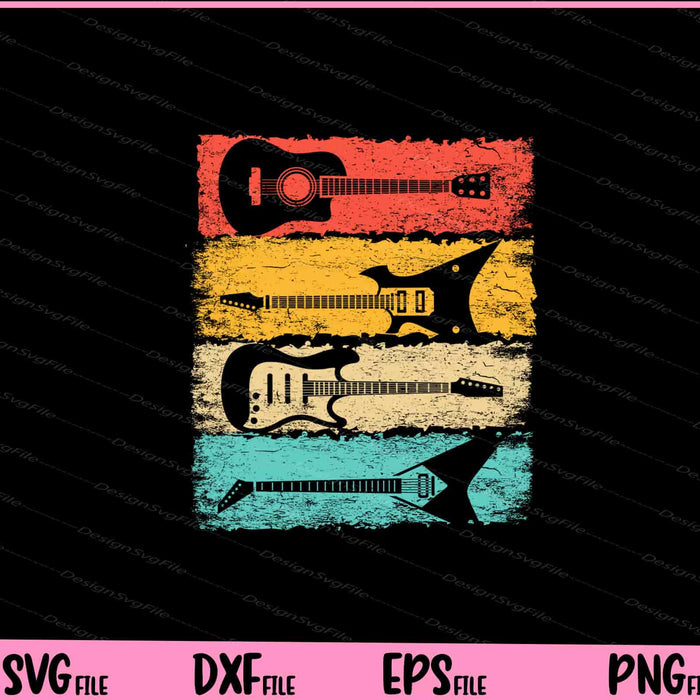 Vintage Guitar Music Band Guitarist Stuff Svg Cutting Printable Files  - Premium Cutting Files in SVG, PNG & EPS Formats - Premium SVG Cutting Files for Crafts