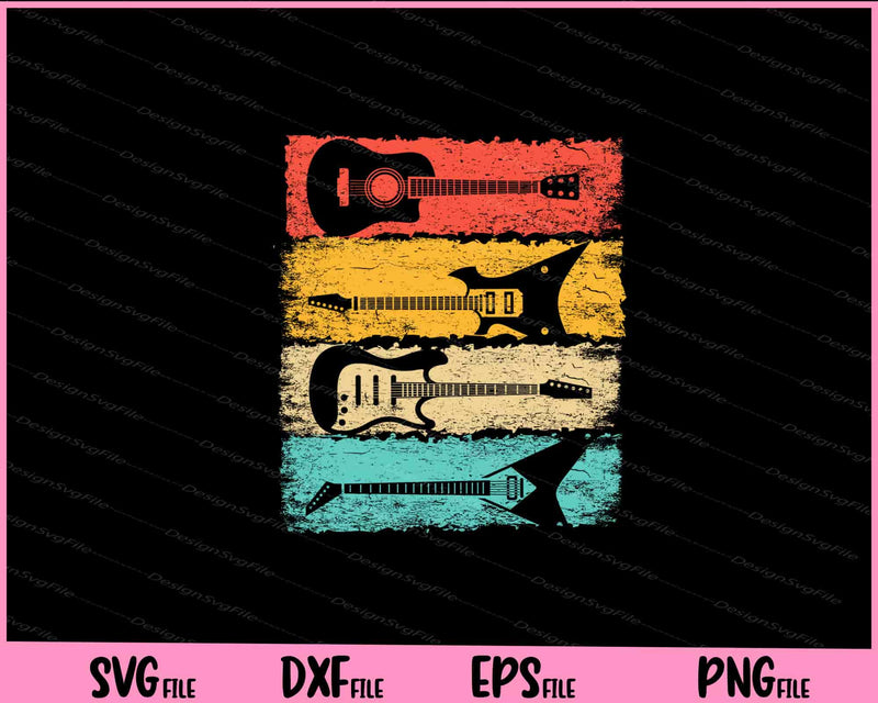 Vintage Guitar Music Band Guitarist Stuff Svg Cutting Printable Files  - Premium Cutting Files in SVG, PNG & EPS Formats - Premium SVG Cutting Files for Crafts