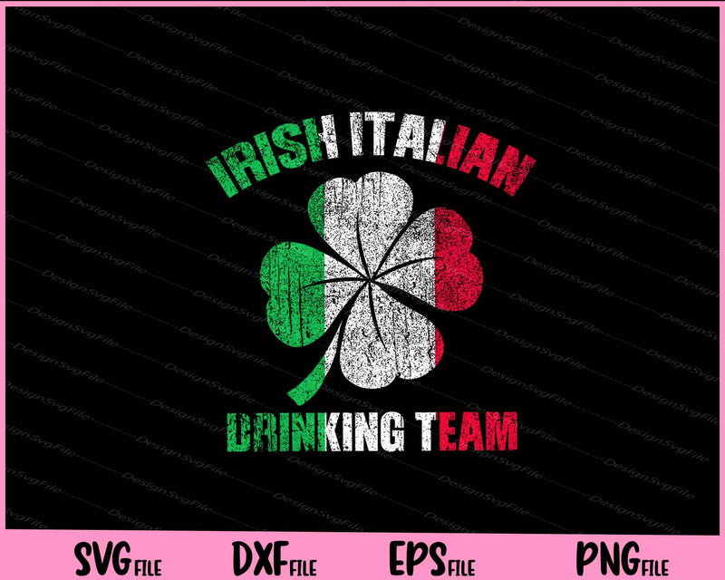 Vintage Irish Italian Drinking Team St Patrick's Day svg